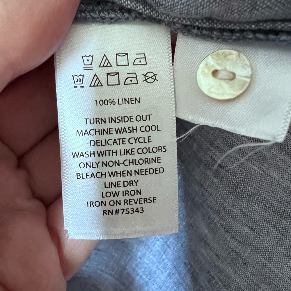 SIGRID OLSEN | Linen Boxy Fit V-Neck Button Up Top Sz Medium - Picture 5 of 5